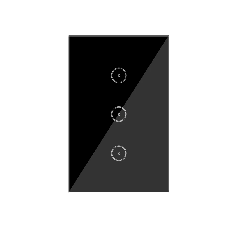 Xenon WiFi wall panel switch remote control crystal glass touch wall smart switch glass 1 gang 2 way US panel switch