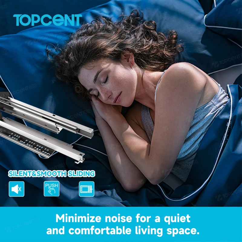 Full Extension Concealed Telescopic Slide 3D Adjustable Under-Mount Runners Glides Bottom Drawer Slides With Synchronization