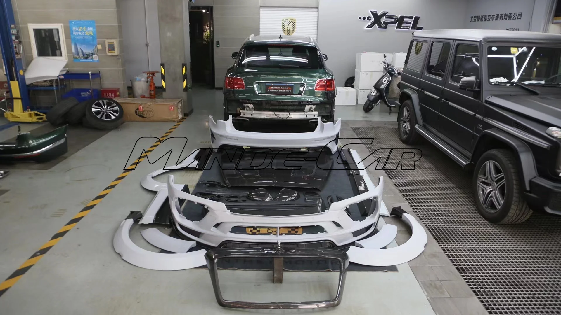 Wide May Style Carbon Fiber Mix Fiber Glass Car Bumpers Engine Hood Cover For Bentley Bentayga Body Kits Car Accessories