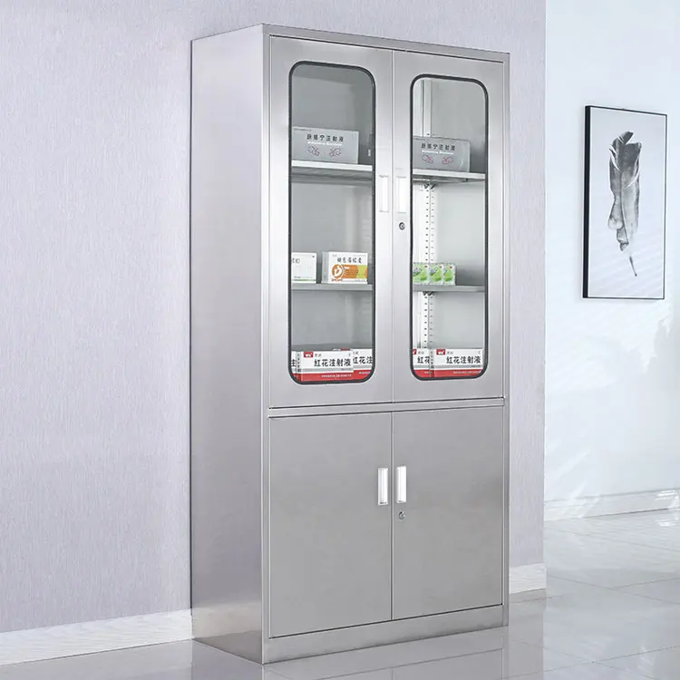 lockable glass door metal storage filing stainless steel medicine drawer modular pharmacy medical cabinet hospital furniture