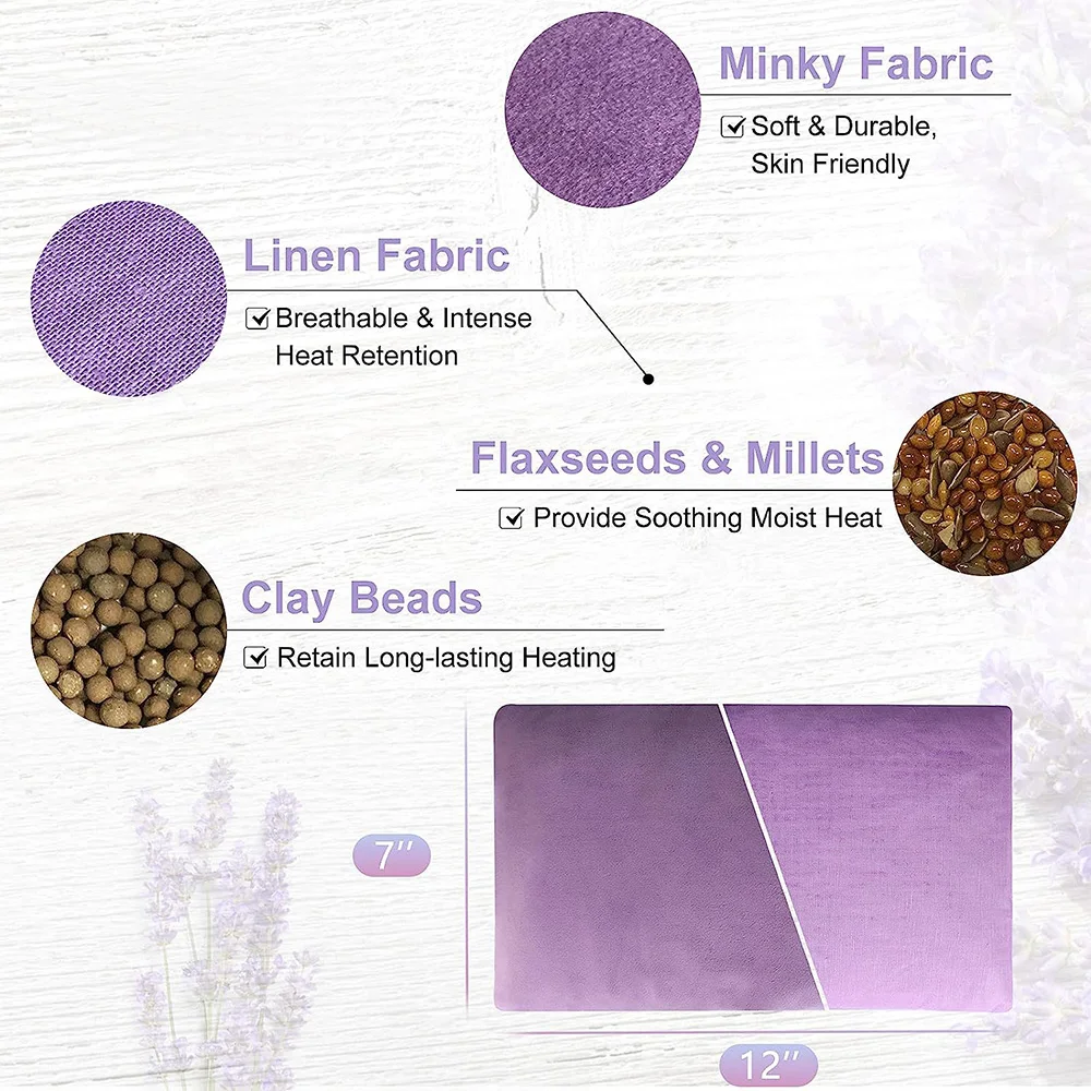 Customized Clay Beads Heat Pack For Pain Relief Microwave Heating Pad