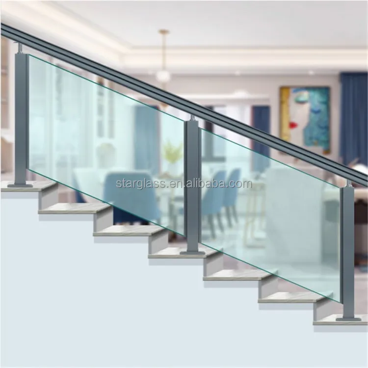 8mm 10mm Flat Curved Stair Railing Tempered Glass Price