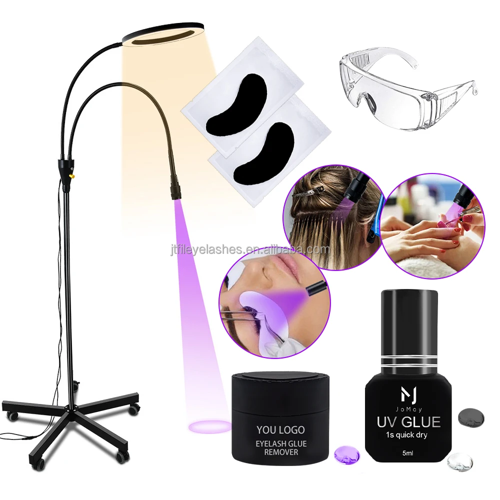 new uv curing lash eyelash led light lamp for lash extensions wholesale Fast Drying Waterproof UV Glue Lash Extension Glue kit