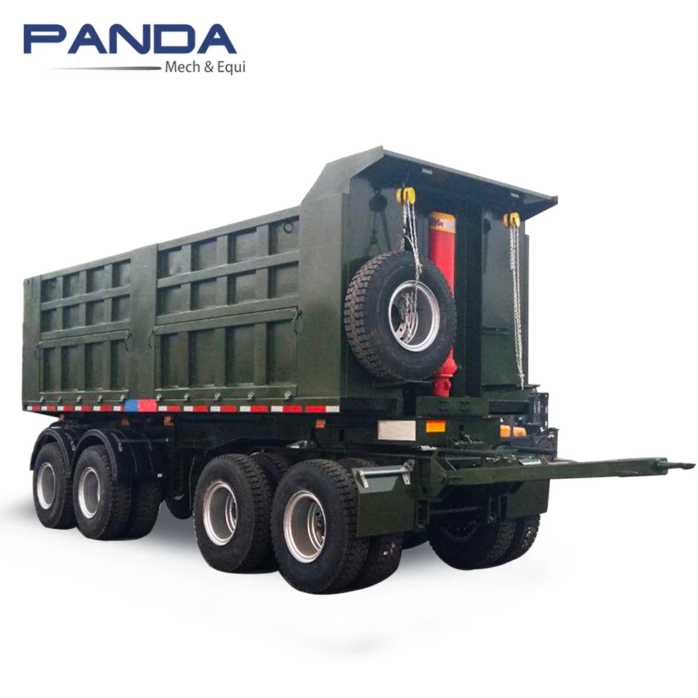 27CBM 30T 4 Axles draw bar side Tipper DrawBar Dump full Semi Truck Trailer