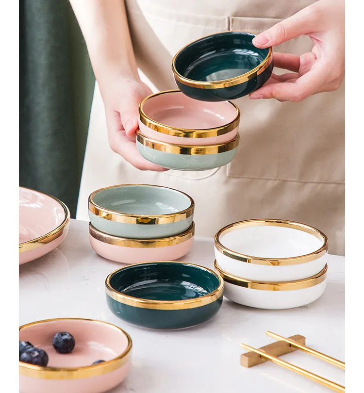 Cross-border 2021 porcelain plate high quality ceramic plates Chinese dish bowl plate