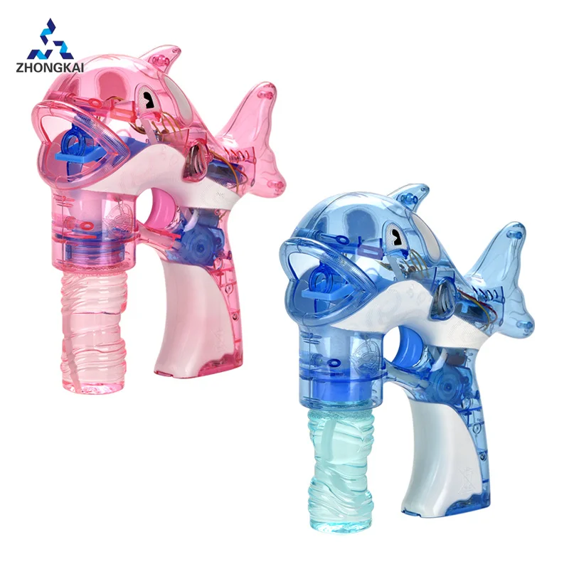 Newest Other Outdoor Toys Acousto Optic Abundant Transparent Dolphin Bubble Gun