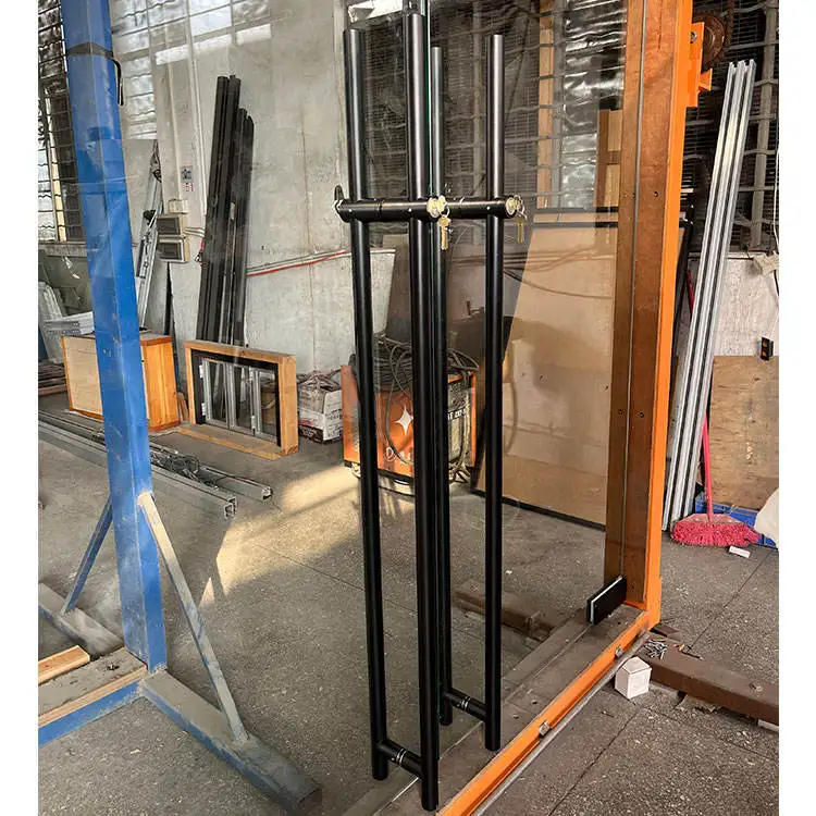 HDSAFE 304/316 Stainless Steel Glass Door Pull Handle Lock Security Office Tempered Glass Door Handle With Lock For Sliding Door