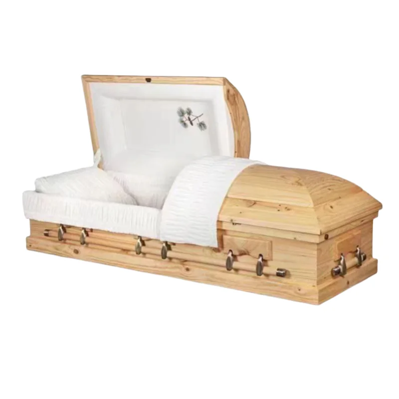 Jingyue Tong HY-AC101 American Style Cherry Wood Premium Coffin/Casket High Quality Funeral Supplies
