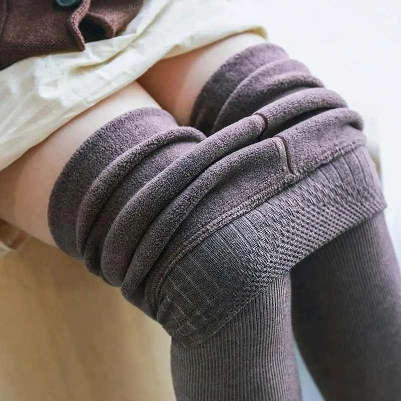 BD-S128 Kids Girls Winter Stretchy Thick Fleece Lined Thermal Tights Leggings Good Elasticity Cotton Pantyhose For Girls