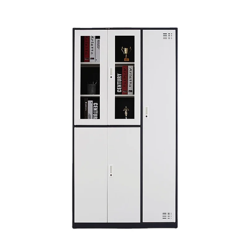 Luoyang Hot Sale Office Furniture 2 Glass Door 3 Iron Door Locker Storage