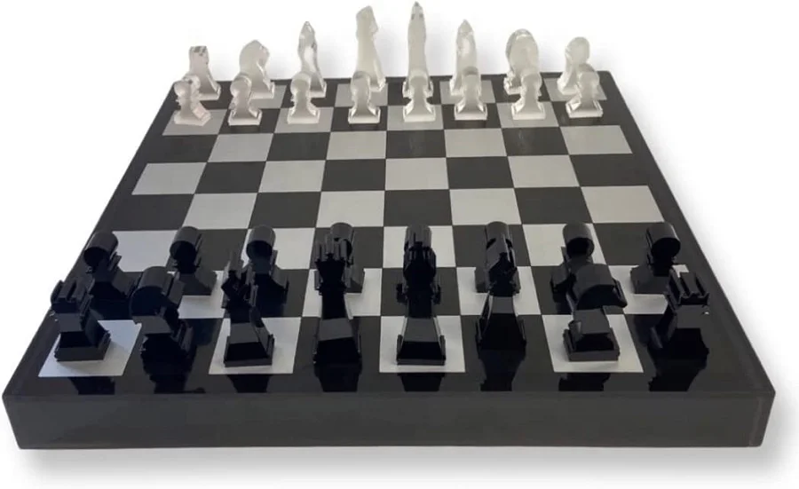 Judaica Acrylic Black and White Chess for Games