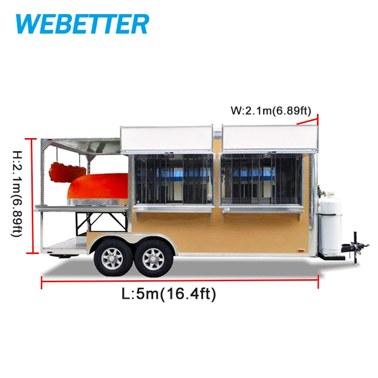  WEBETTER по заводской цене Популярный Уличный трейлер для пиццы передвижной грузовик продажи