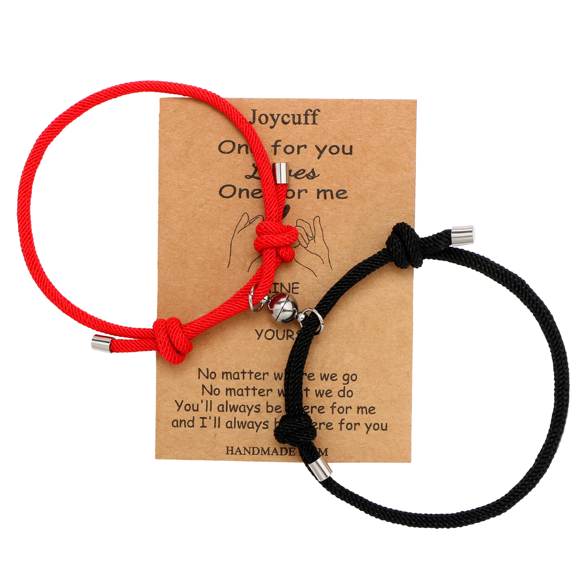 Low MOQ  DIY Thread Bracelet Mens Women Adjustable Magnet Red Bracelet For Lovers Couple Rope Bracelet