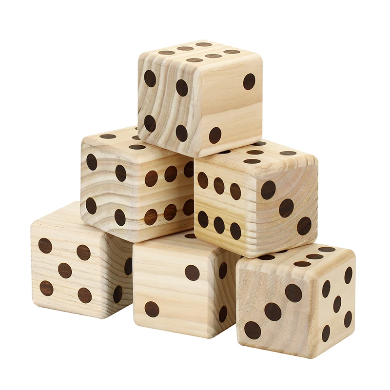 Large Wooden Dice Outdoor Lawn Game Wooden Extra Large Numbered Big Dice adult dice yard blocks games