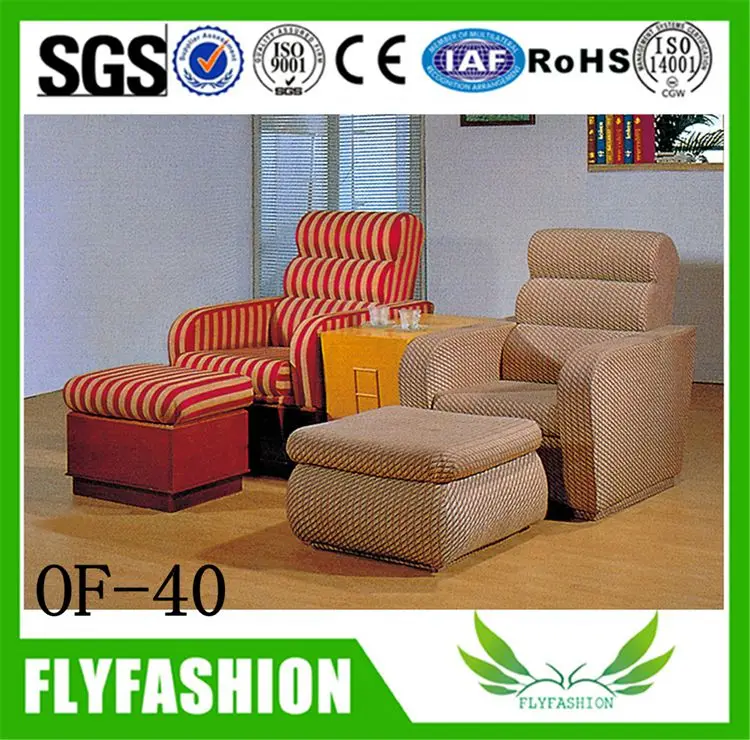  OF-39 Antique Salon Furniture Comfortable Fabric Sofa Wood Spring Home