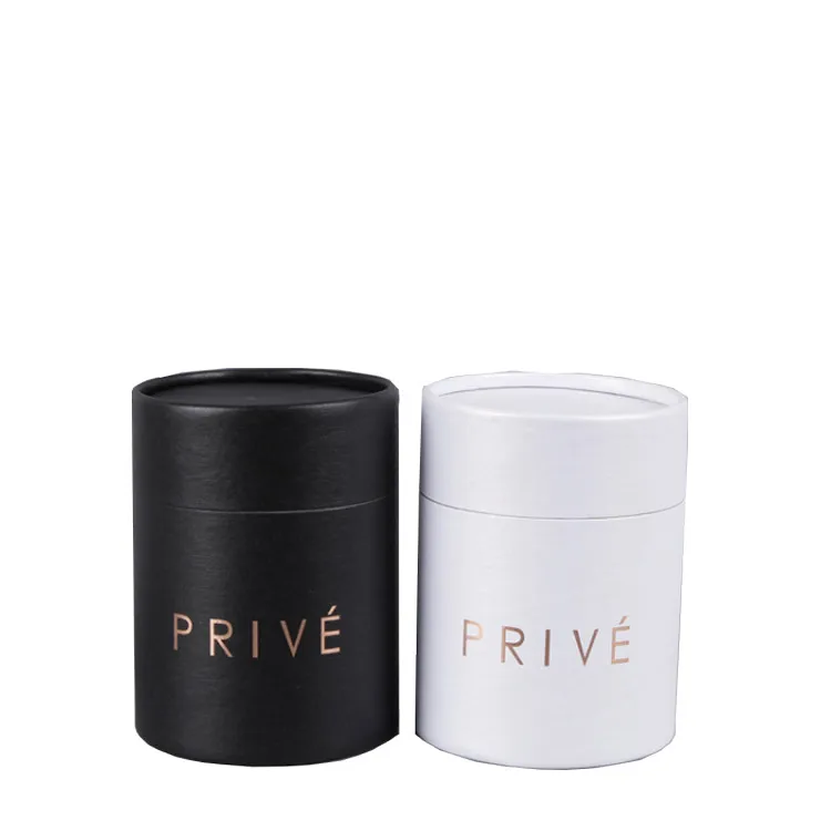 Gold Stamping Logo Cylinder Packaging Paper Tube Boxes For Candle