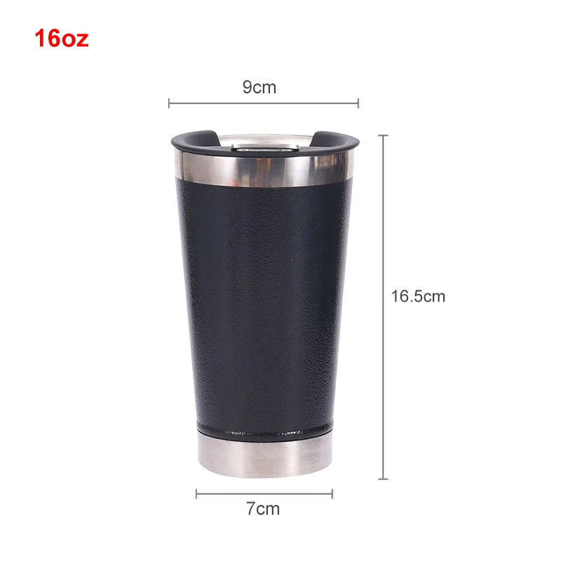 Wholesale Custom Logo Stainless Steel Double Walled 16oz Tumbler Cups Metal Cup Steel Vacuum Tumbler Beer Mug With Beer Opener