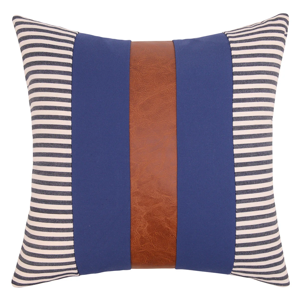 Decorative Boho Faux Leather 18 x 18 Inches Black White Decorative B&B Accent Pillows Cushion Pillow Cover Pillowcases