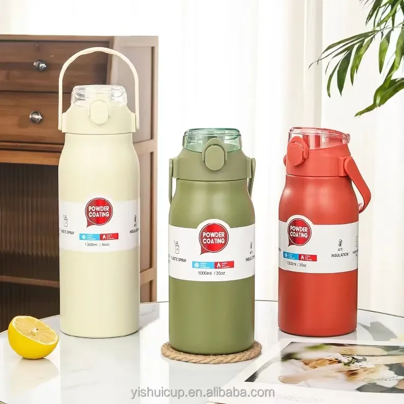 No Moq Customized Sports Gym Large Capacity With Bounce Lid Stainless Steel Water Bottle Flask