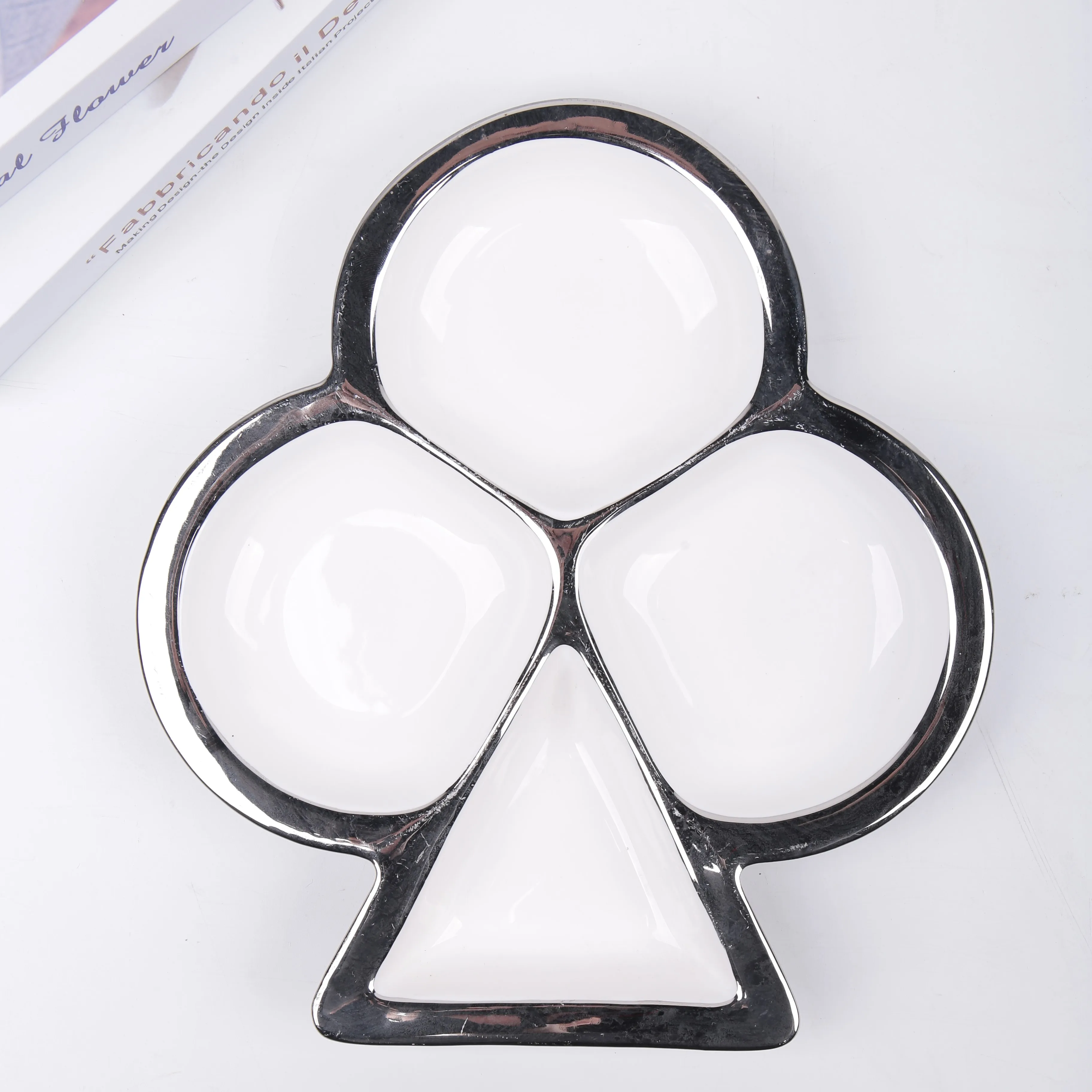 Wholesale Home Restaurant Irregular Custom Logo Ceramic Tableware Nut Snack Dish Plate