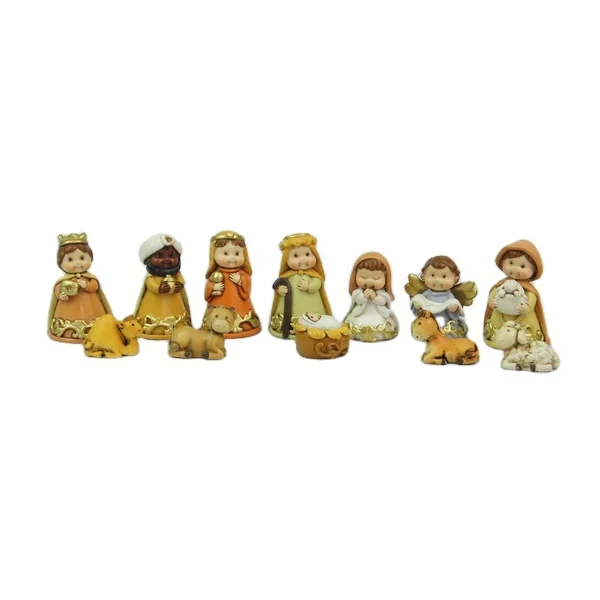 
11-piece China factory hand-painted antique nativity sets figures Christian catholic religious statues 