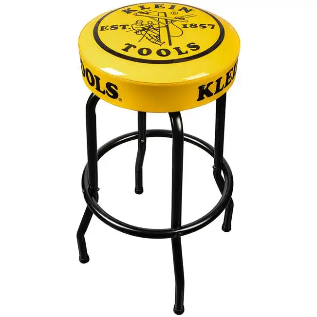 Garage Shop Stool with Padded Seat and Steel Chromed Legs in bar and Counter Height