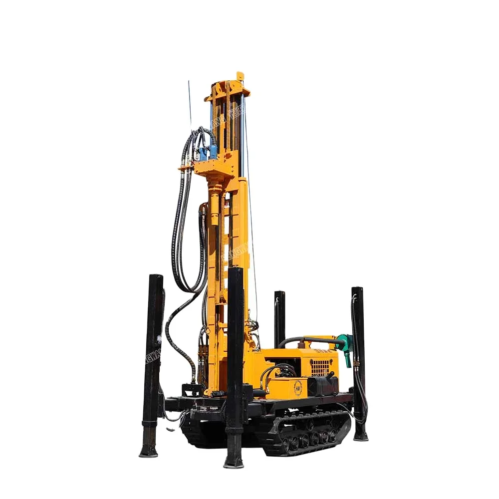 Crawler Mounted Small Portable diesel 300 Meter Borehole Water Well Mine Drilling Rig Machine for Sale