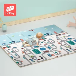 LZplay baby animal padded puzzle xpe gym children educational thick carpet soft alphabet folding padded foam play mat for kids