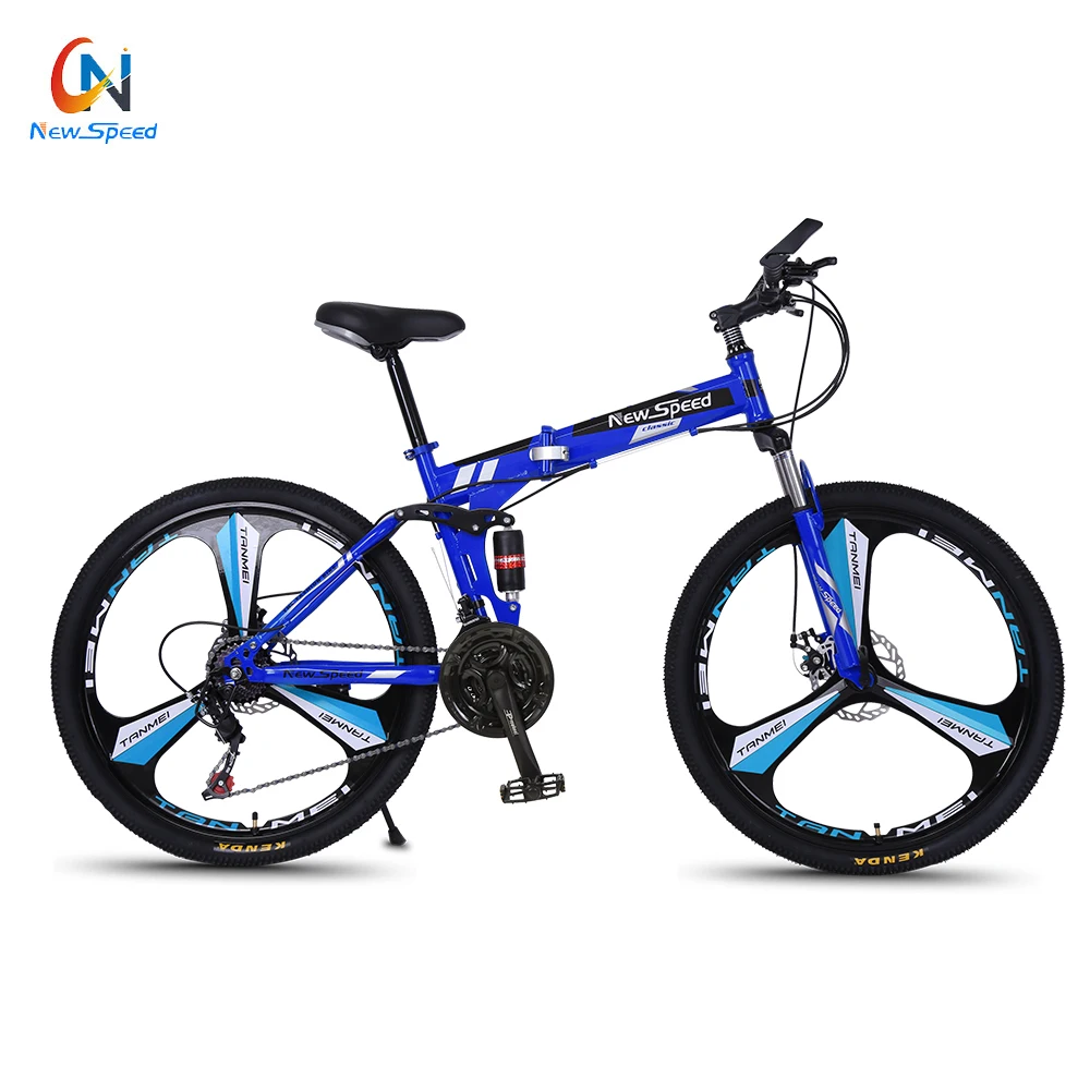 china wholesale market one-wheel folding mountain bike/lightweight hi-ten folding bike mountain/custom 21 gear mtb bike for sale