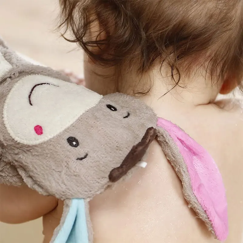 Amazon Hot Sale Baby Donkey Finger Puppets Plush Toy Take A Bath Props Cute Cartoon Dolls Hand Puppet For Kids Children Toys