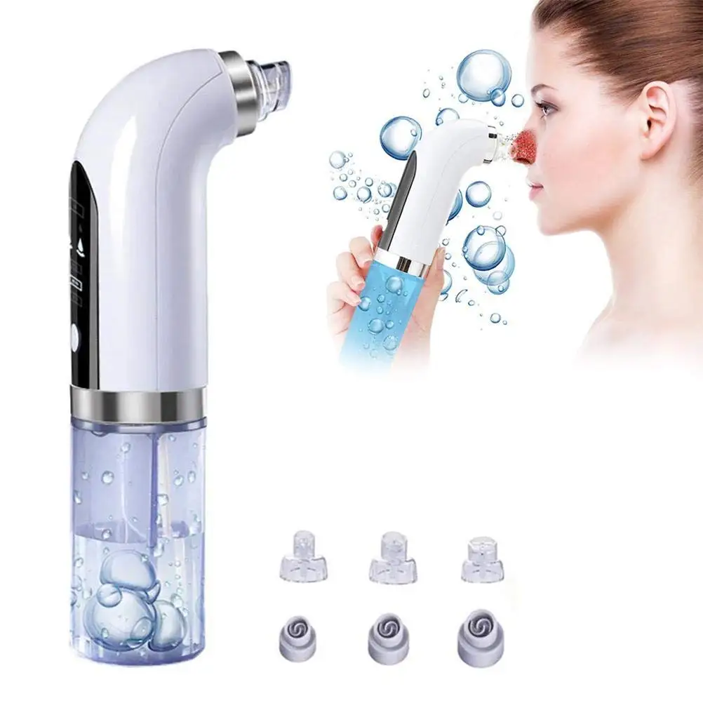 Super micro bubble beauty instrument Blackhead Remover With 6 Suction Heads Replaceable