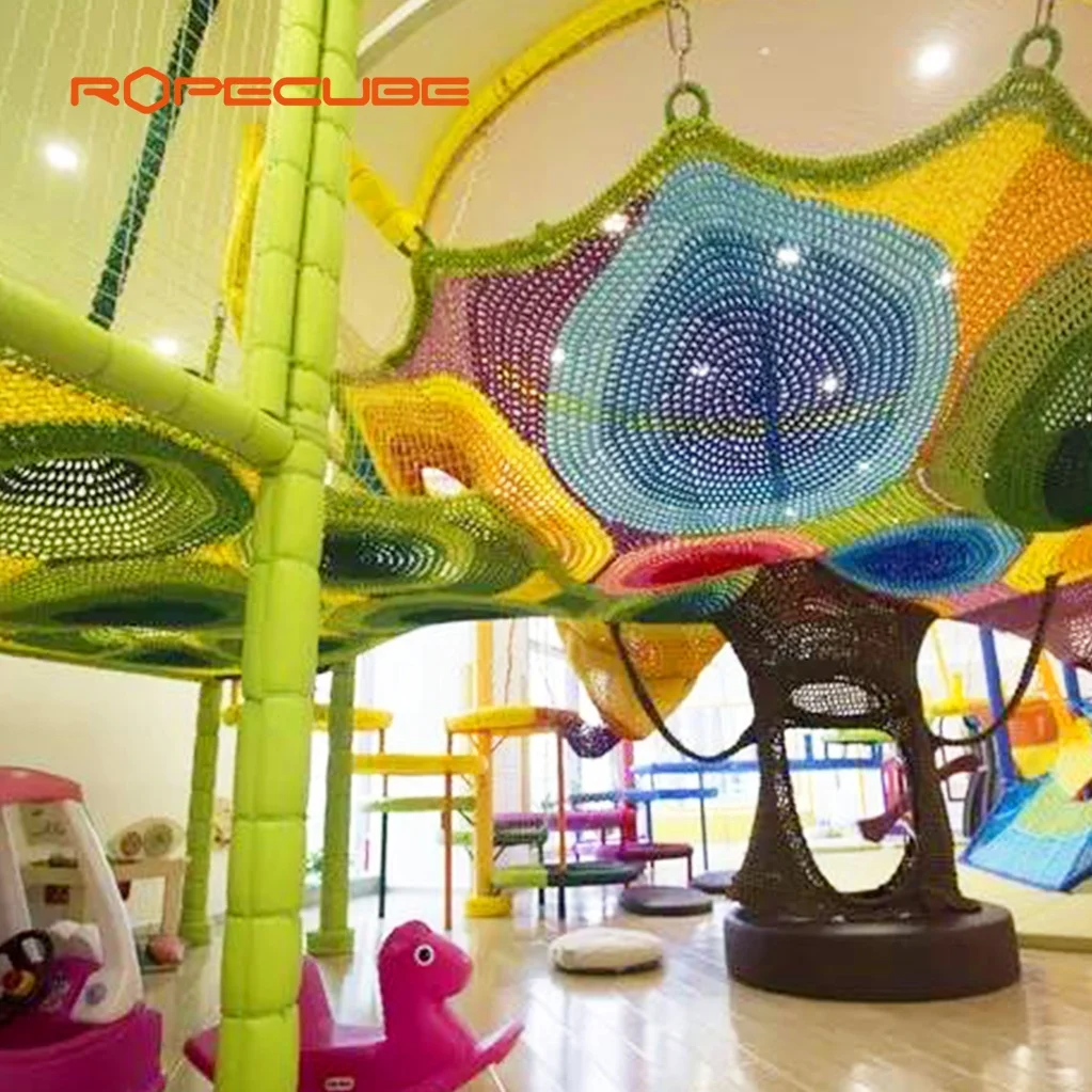 China manufacture kids Indoor playground equipment for climbing rope net tree playground