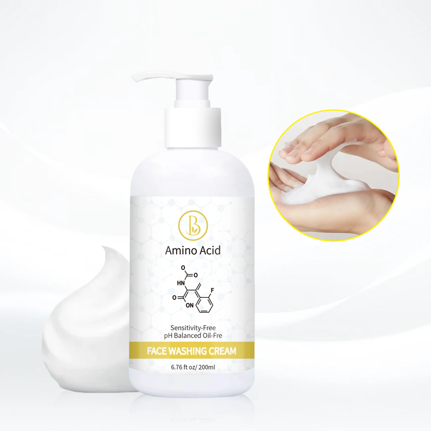 Natural skin care collagen nutrogena herbal anti acne foaming wash face wash machine Amino Acid facial cleanser for eczema