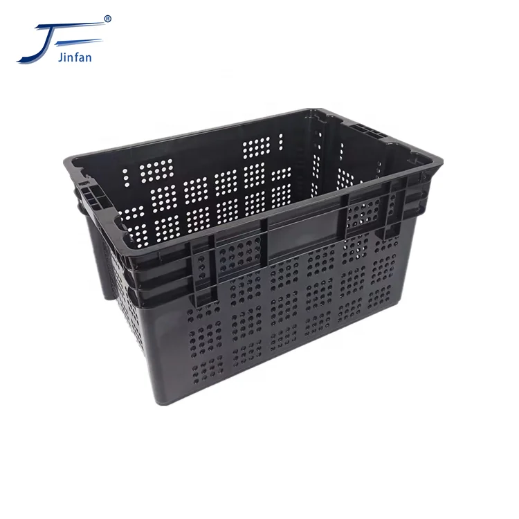 Supermarket PP PE Material Plastic Stackable Fruit Vegetable Turnover Crate
