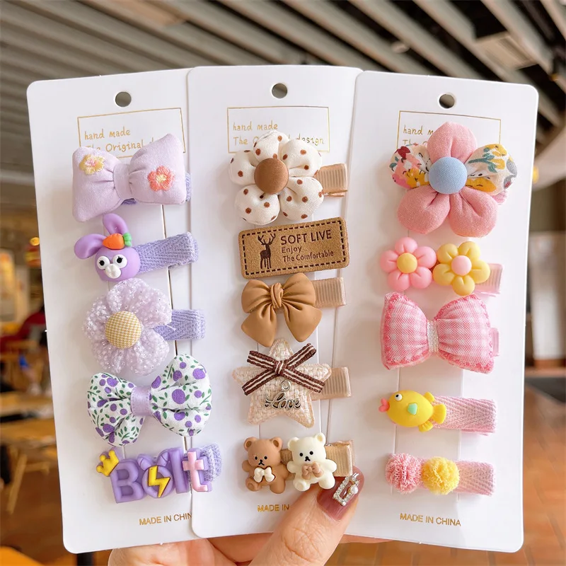 5 PCS Sets Baby Hair grip Headwear Accessories Christmas Party Girls Hair Bows Cute Princess Hair Clips