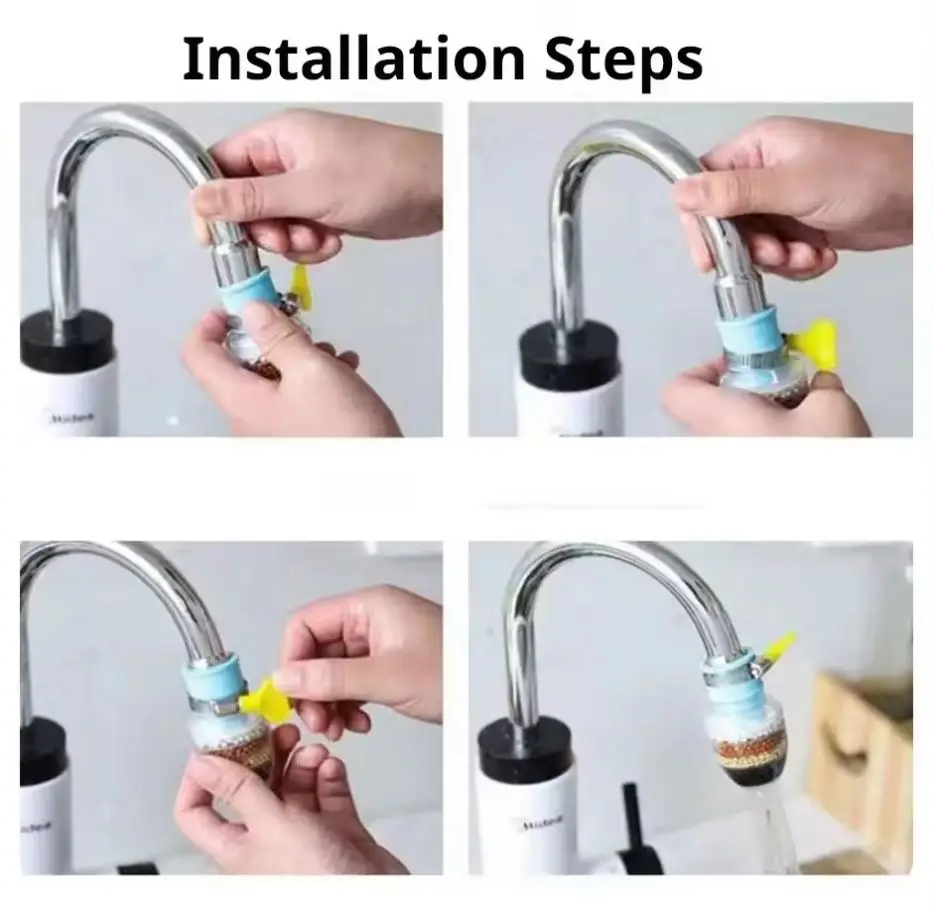 I-0243 6 Layers Healthy Active Carbon Water Filter Hard Water Softener Kitchen Tap Filter Adapter Water Faucet Filter