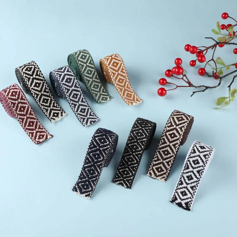 Жаккардовая лента из полиэстера и хлопка, 2,5 см