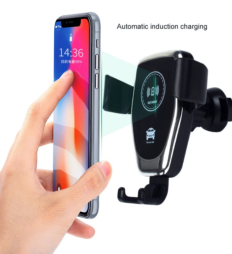 Автомобильный держатель для телефона беспроводное зарядное устройство iPhone автомобильный Samsung кольцевой