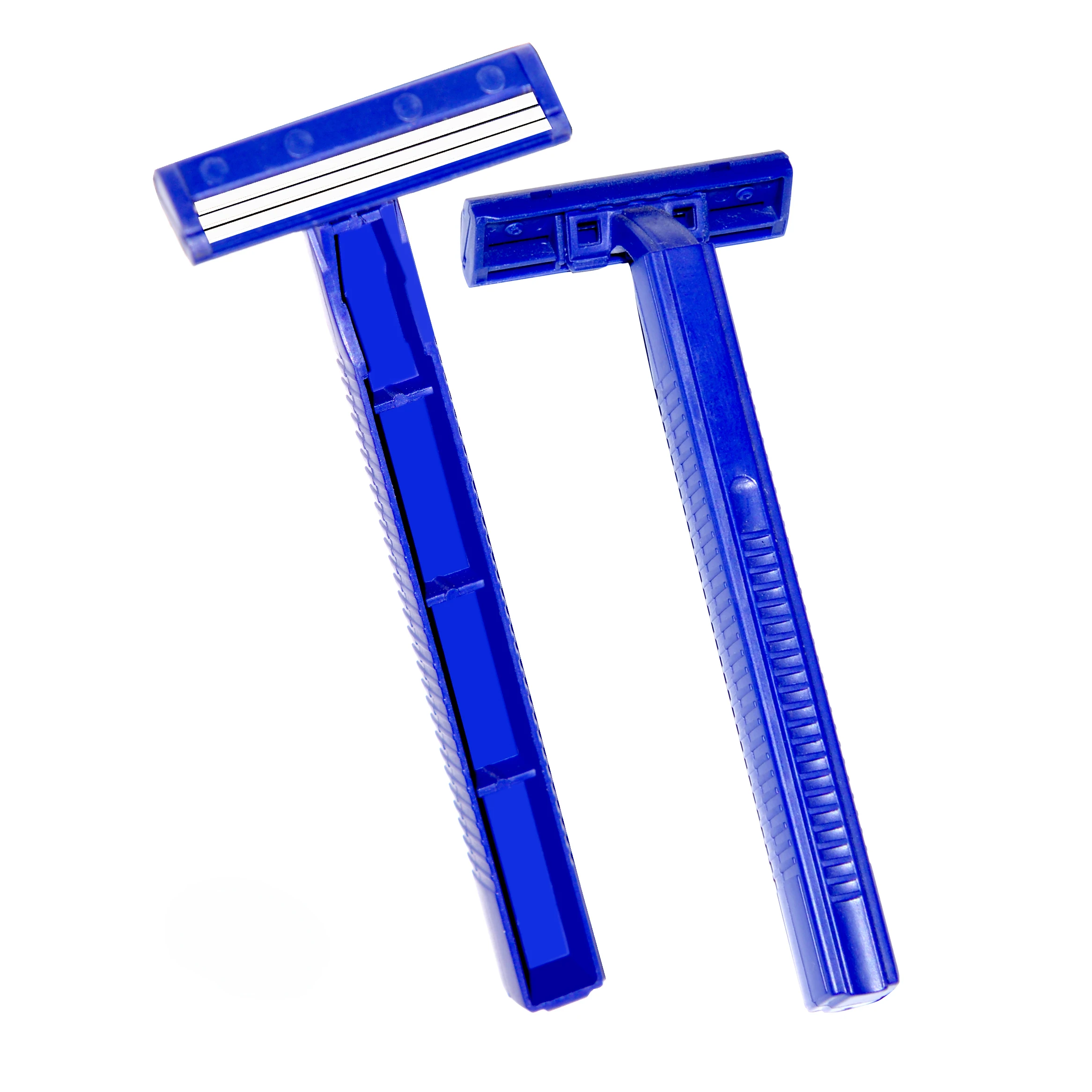 Razor Blade with Rubber Handle Haowell Hot Sale Disposable Twin 2 Blade Razor Shaving Disposable Woman Man Bikini Body Head Logo