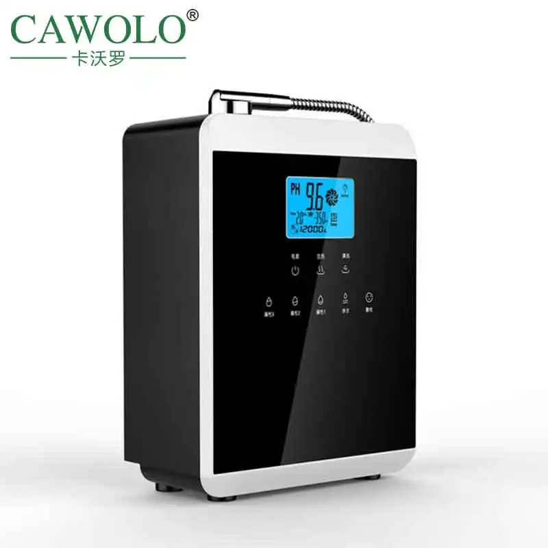 11 plates water ionizer alkaline machine and pre-filter purifier machine countertop version with hot heater OEM