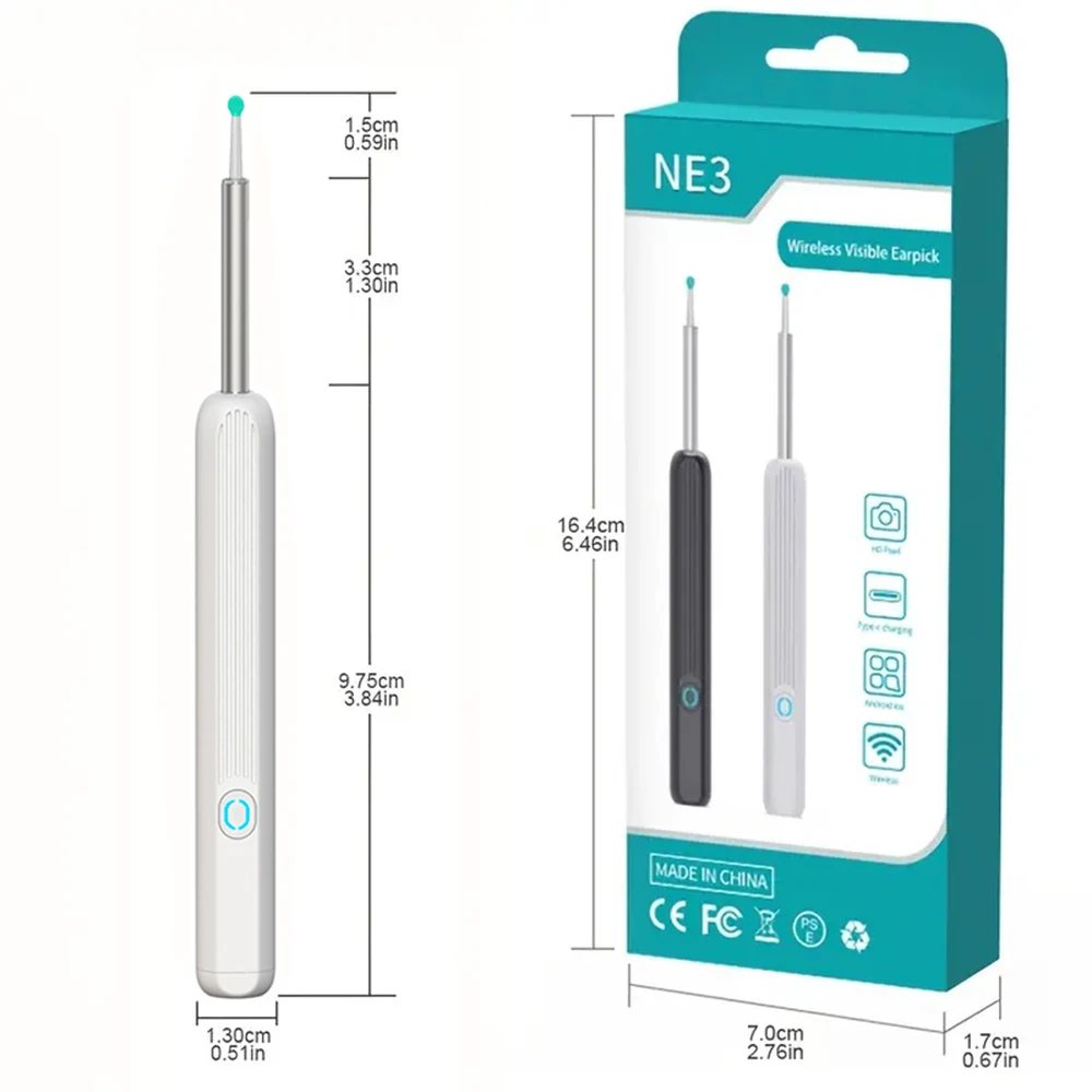 Ear Cleaner with camera Set Ear Sticks Otoscope USB C Charging Endoscope Wax Removal Tool Earpick MIni Camera Ear Cleaning Set
