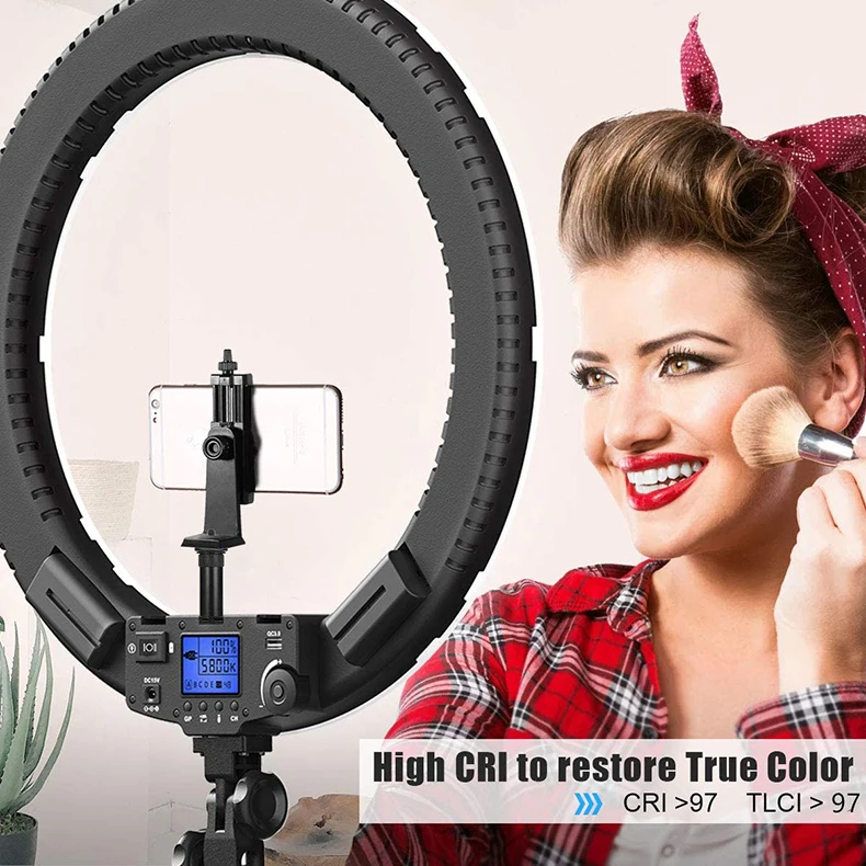 Pixel R60C Led wheel ring light stand selfie led ring light with phone holders led ring lamp for video youtube