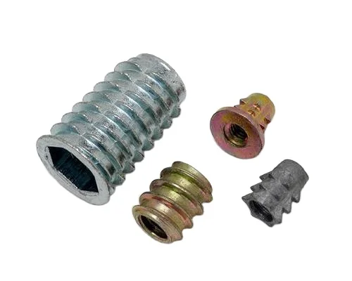 china high quality wholesales M4 M10 M12 through hole hex socket fastener thread insert inside and outside teeth nut for wood