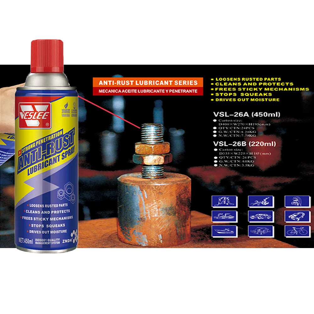 China Supplier Silicone Lubricant Oil All Purpose Veslee Anti-rust Spray