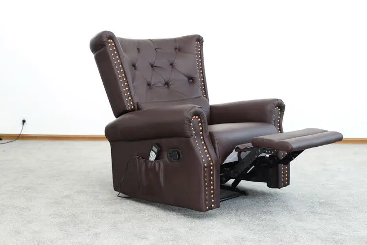 Massage Manual Electric Sofa Living Room Furniture Professional Supplier Swivel Glider Chair Brown Leather Recliner Chairs