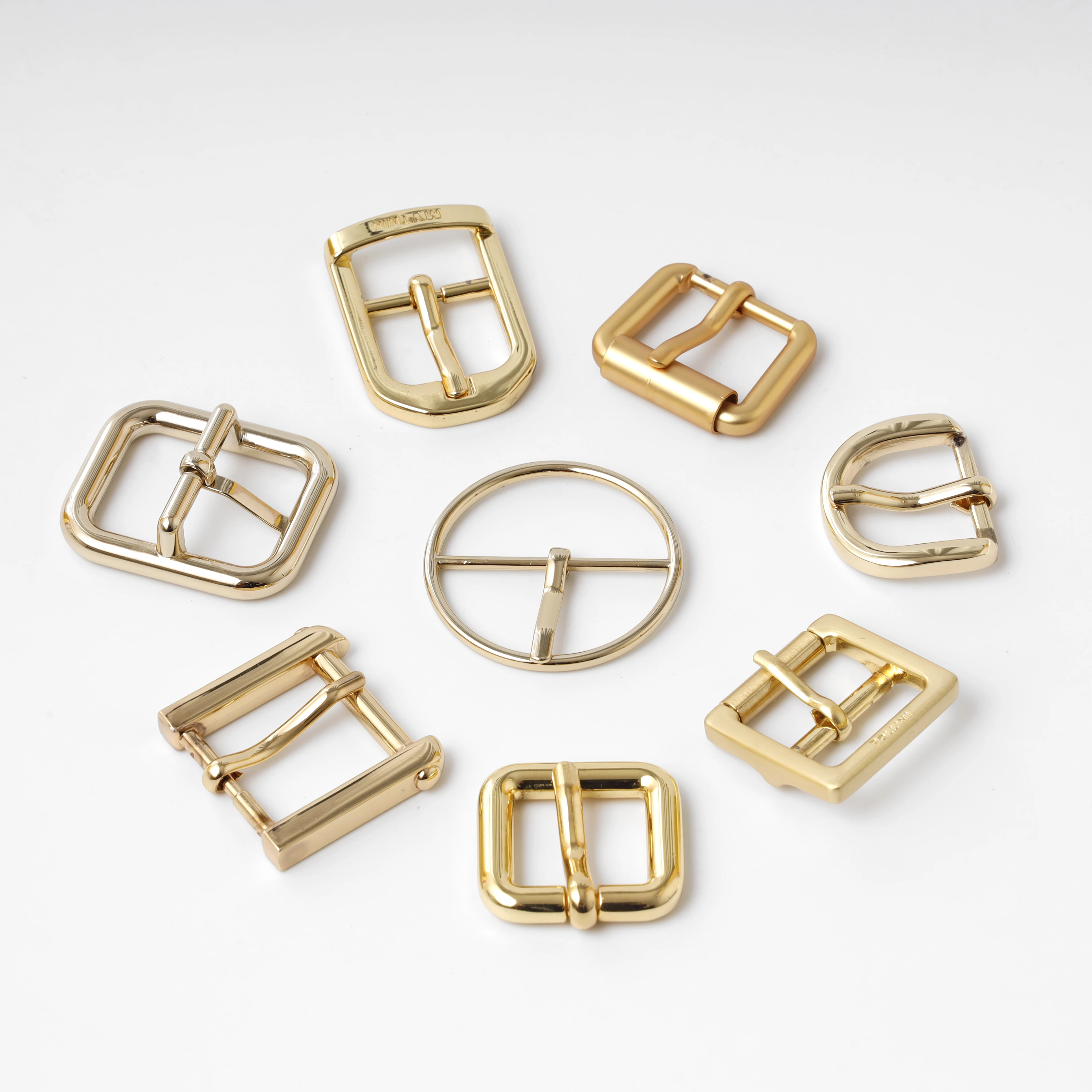 Factory wholesale handbags classic style gold color metal pin buckles custom brass belt clasps for sandal shoe coat woman bags