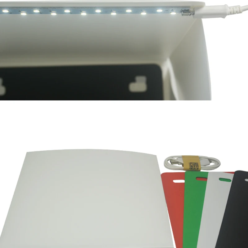 30*30 cm Professional Foldable Mini Photograph USB LED Light Soft Box Photo Studio Softbox  1 Panel LED Light 4 Color Folding