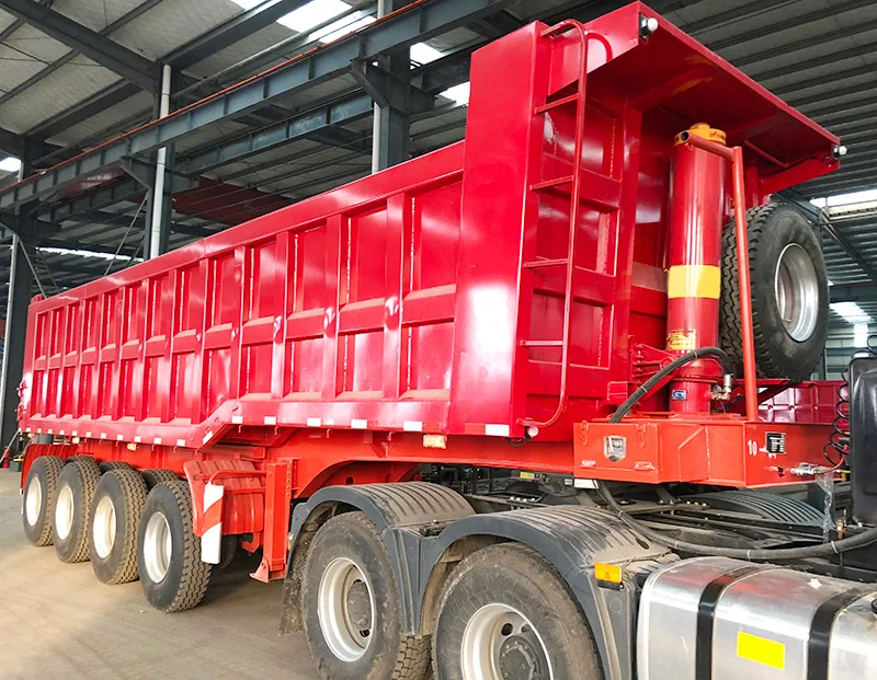 Transport Dump Semi Trailer Tipper Semitrailer Steel Panda Truck Trailers Semi-trailer Sand Stone for Sale Hydraulic 60 Ton