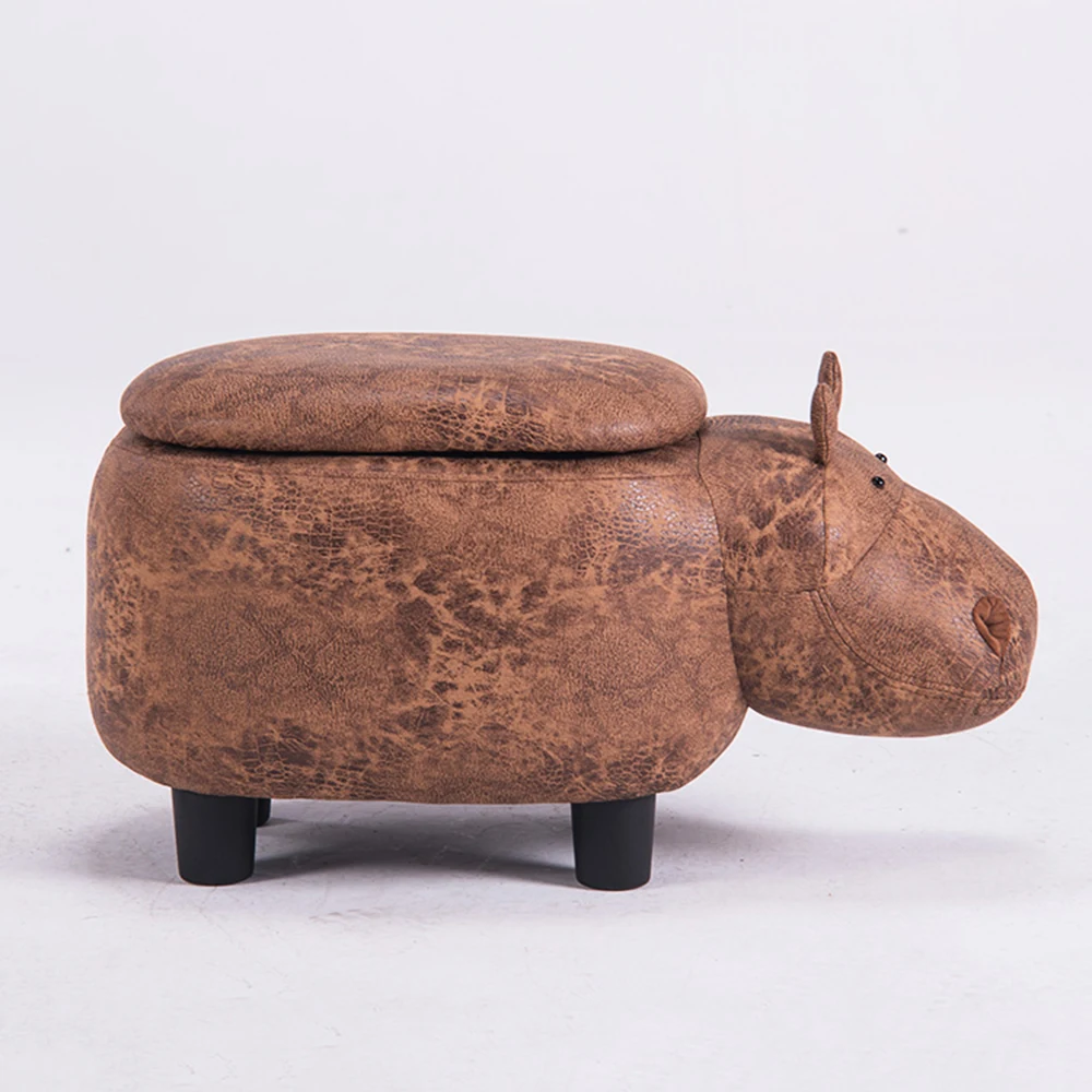 Modern design kids animal ottoman stool for kids and children animal shape stool support custom