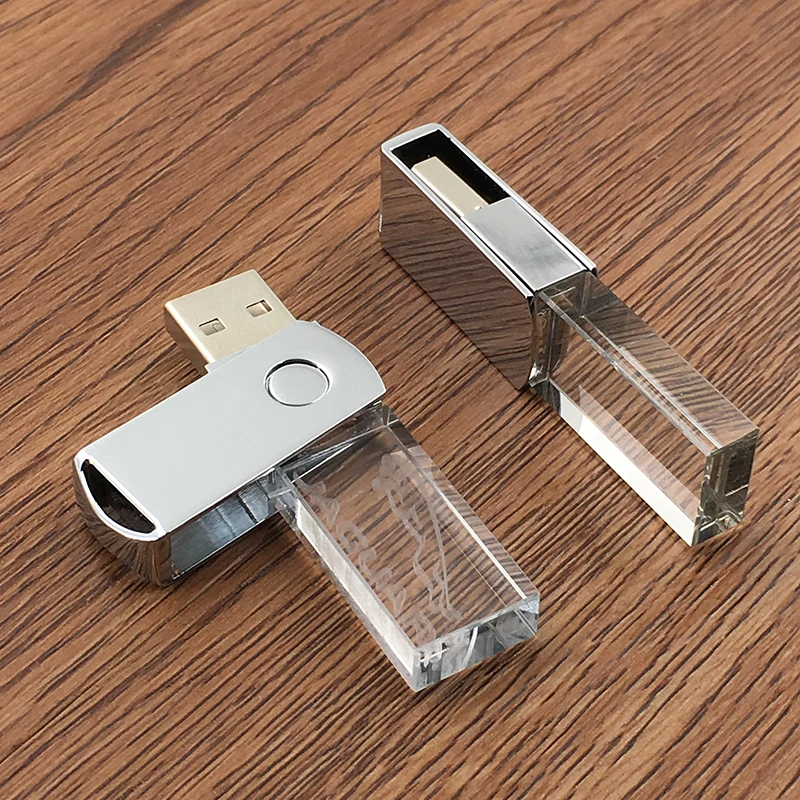  Оптовая продажа Хрустальный usb флеш-накопитель со светодиодной подсветкой 1 ГБ 2 4 8 16 32 64 стеклянная
